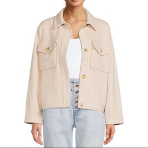 Beige Cropped “Shacket”